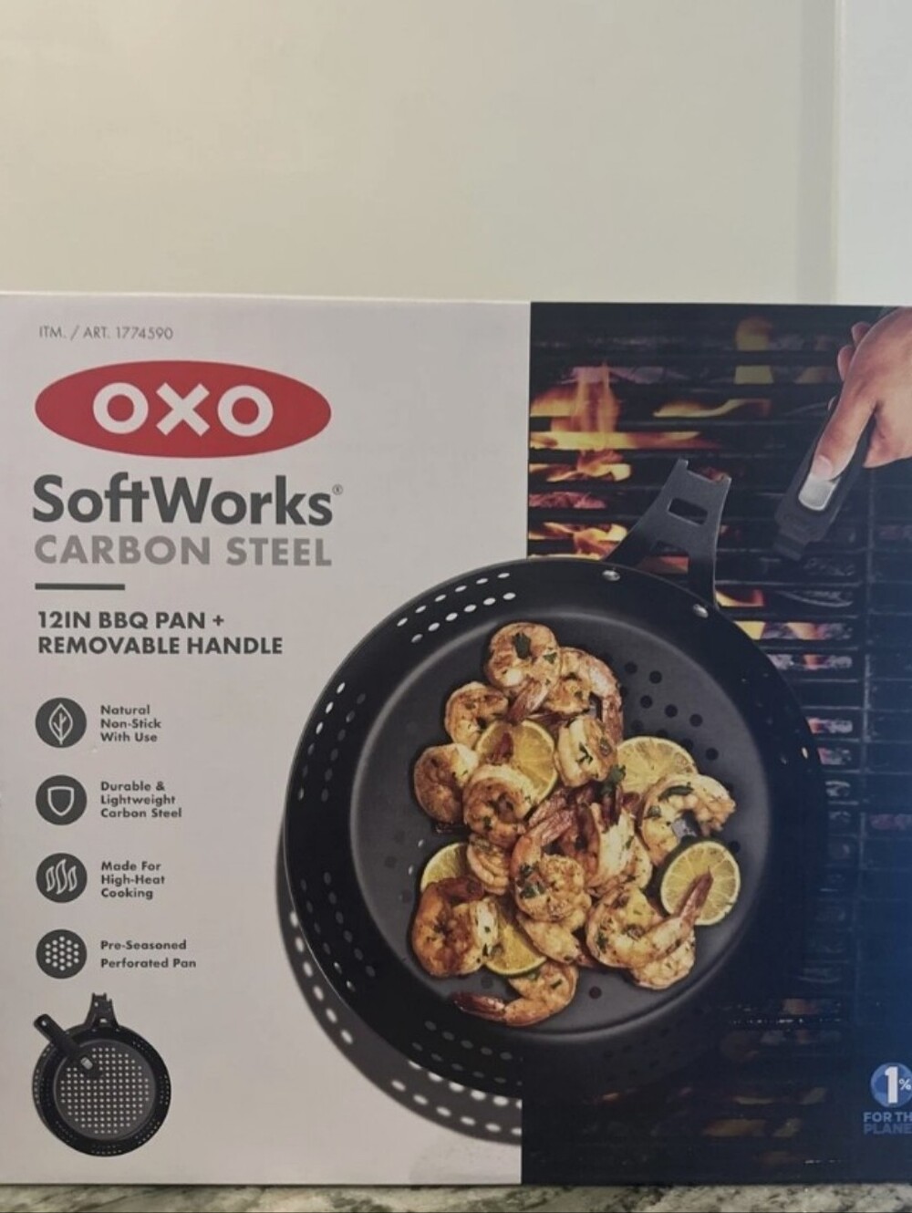 OXO SoftWorks Carbon Steel 12 Inch BBQ Pan Removable Handle - Picture 3 of 3